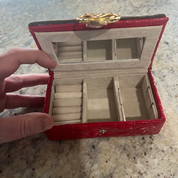 LV Fashion Monogram Jewelry Box with Red and Brown - Picture 5 of 5